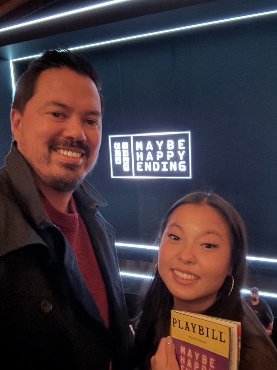 Bryan & Sylvia outside Maybe Happy Ending